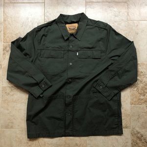Levis Green Denim Button Up Trucker Outdoors Men's Jacket XXL